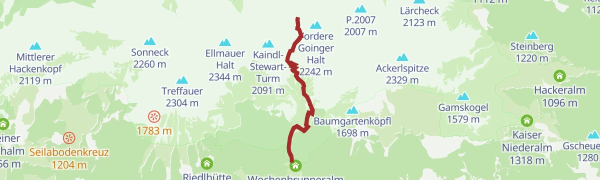 Route map: Ellmauer Tor
